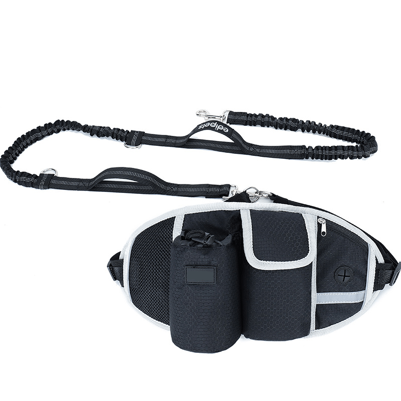 Dogs and Cats Boutique 10 Black Set Dog Training Leash Waist Bag Hands-Free Outdoor Pet Running Walking Leash Portable Dog Food Water Cup Storage Bags (To Get Done)