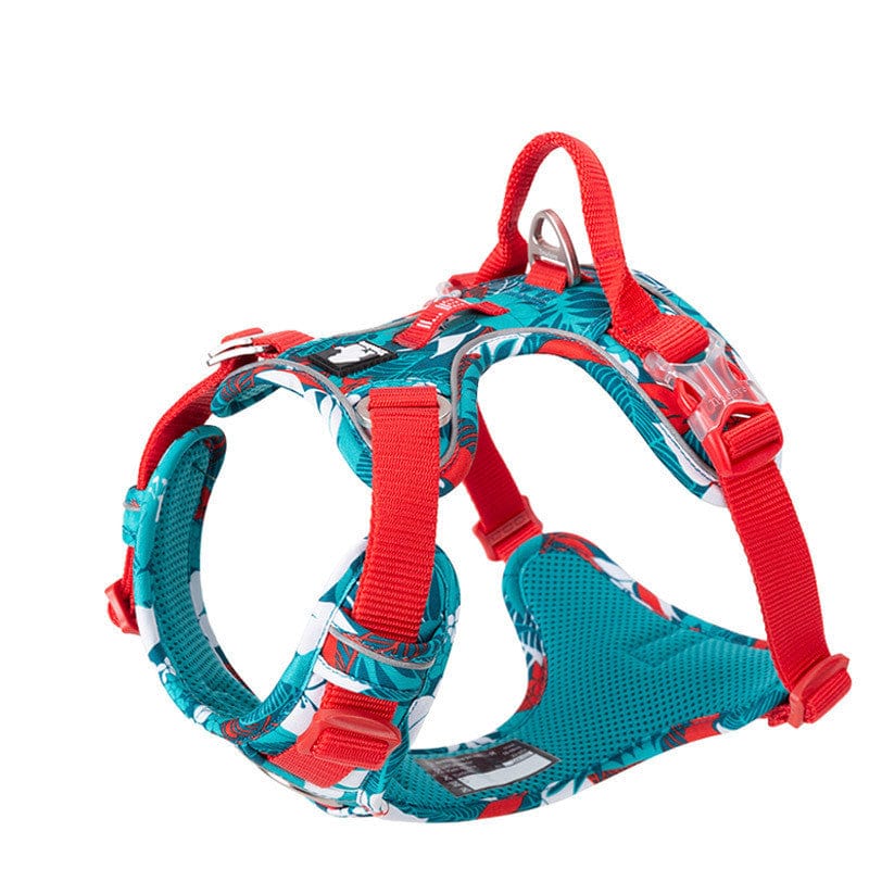 Dogs and Cats Boutique 11 Blue red / XS Dog Walking Vest-Style Chest Harness Adjustable For Large Dogs (To Get Done)