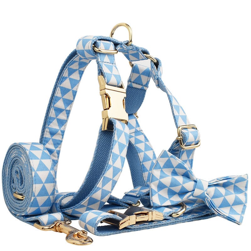 Dogs and Cats Boutique 11 Blue Triangular Ring Rope Bow Vest Pet Dog (To Get Done)