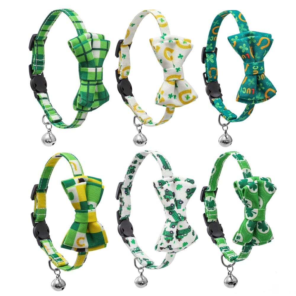 Dogs and Cats Boutique 12 Irish Festival Plaid Bow Cat Collar (To Get Done)