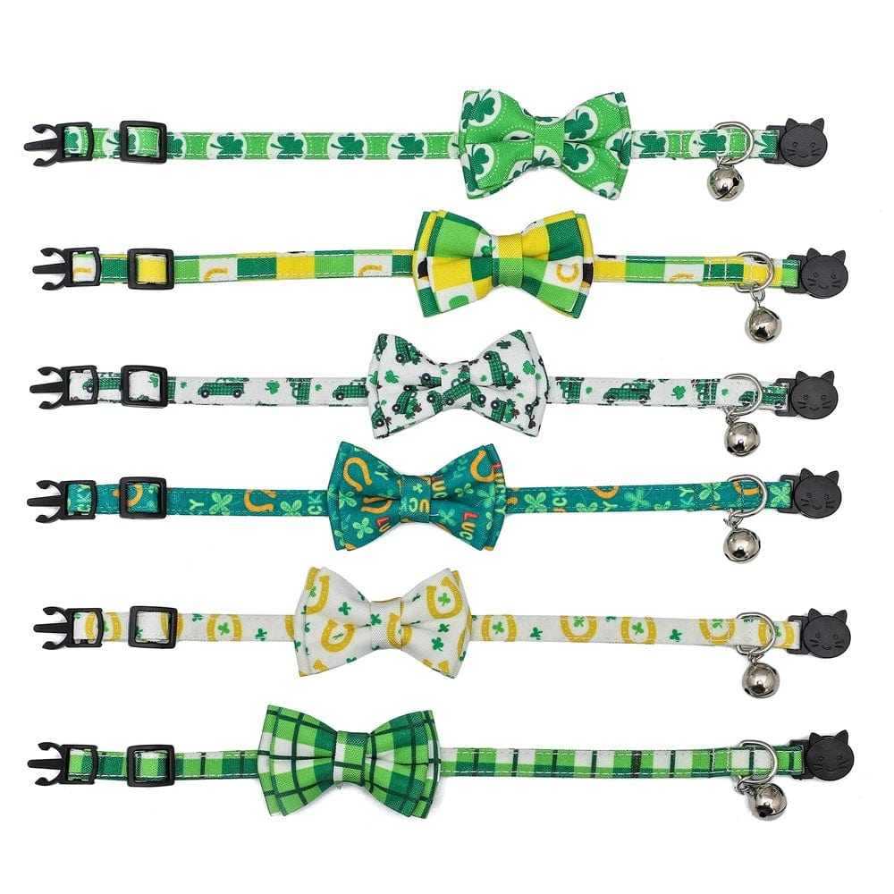 Dogs and Cats Boutique 12 Irish Festival Plaid Bow Cat Collar (To Get Done)