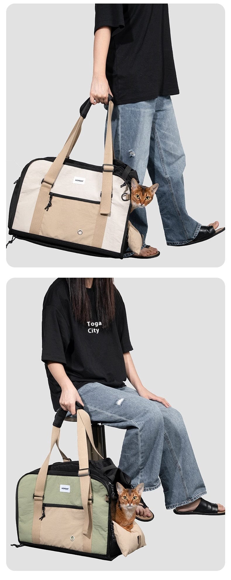 Dogs and Cats Boutique 13 Outdoor Portable One-shoulder Crossbody Breathable Light Canvas Cat Bag Pet Bag (To Get Done)