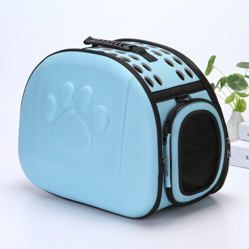 Dogs and Cats Boutique 13 Sky Blue EVA medium pet outing bag cat small dog breathable fashion portable folding out travel bag (To Get Done)