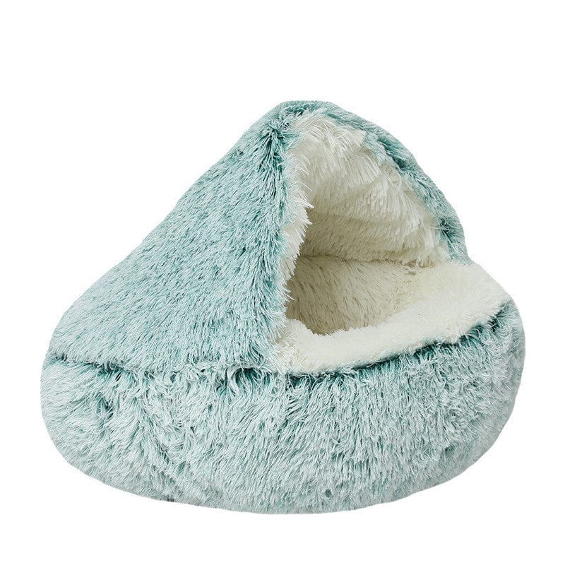 Dogs and Cats Boutique 16 Green plush / 100x100cm Crystal velvet warm round half-pack cat litter (To Get Done)