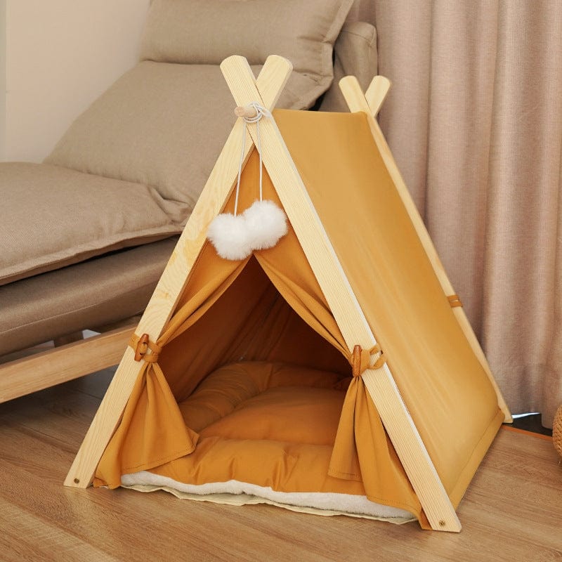 Dogs and Cats Boutique 16 Orange / L Pet Tent Cat Litter Removable And Washable Striped Canvas Solid Wood (To Get Done)