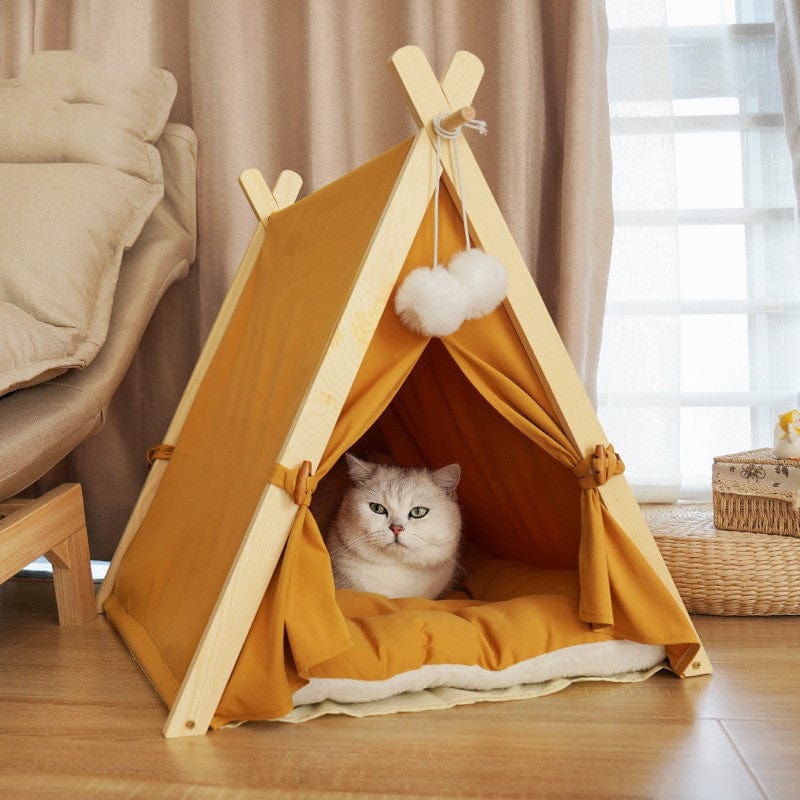 Dogs and Cats Boutique 16 Pet Tent Cat Litter Removable And Washable Striped Canvas Solid Wood (To Get Done)