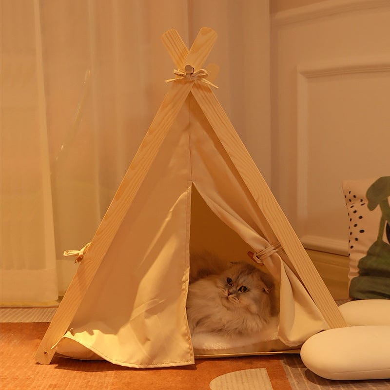 Dogs and Cats Boutique 16 Pet Tent Cat Litter Removable And Washable Striped Canvas Solid Wood (To Get Done)