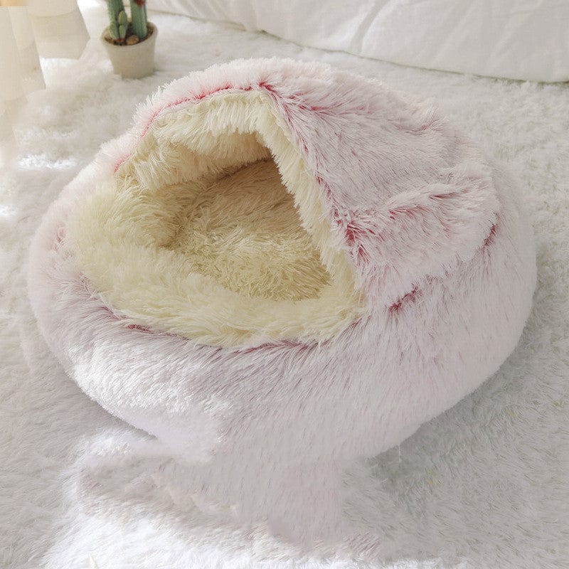 Dogs and Cats Boutique 16 Plush pink / 100x100cm Crystal velvet warm round half-pack cat litter (To Get Done)