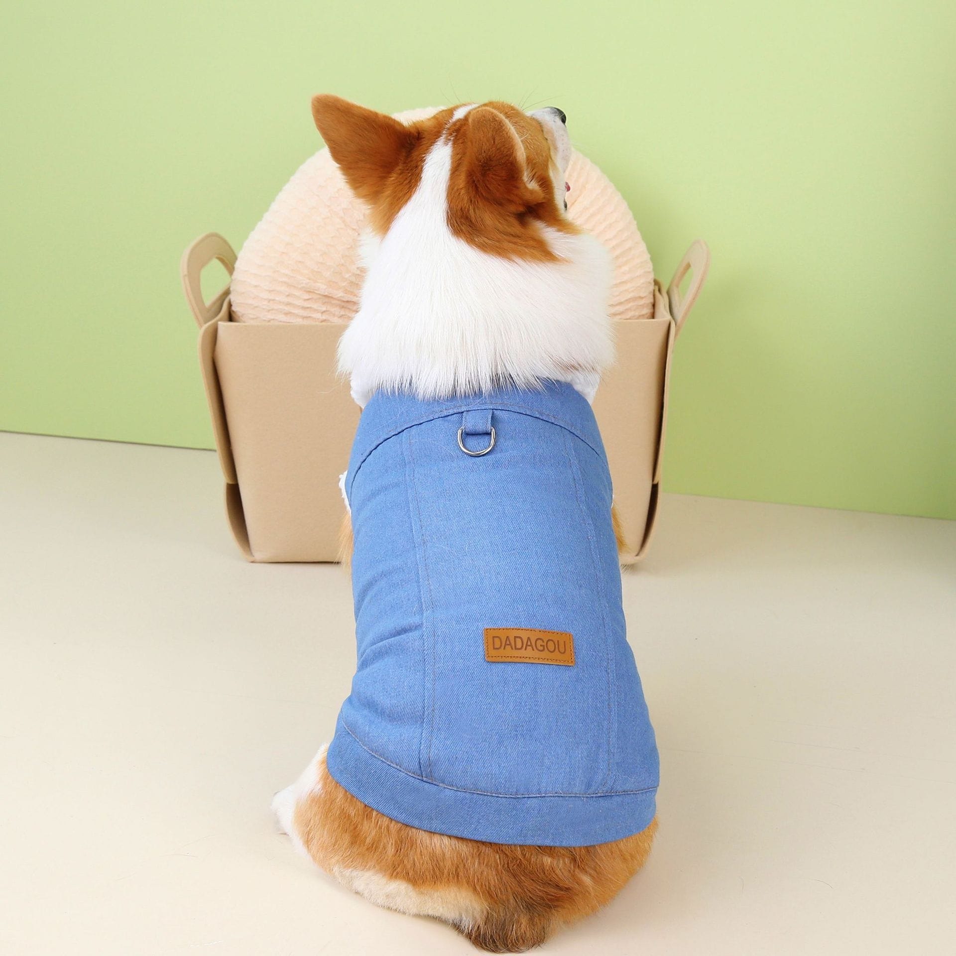 Dogs and Cats Boutique 5 Corgi Dog Clothes Denim Cotton Coat (To Get Done)