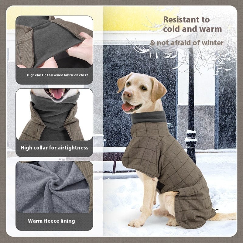 Dogs and Cats Boutique 5 Dog Cotton Clothing British Style Dog Suit Vest Cold-proof Warm Dog Clothes Dog Cloak (To Get Done)