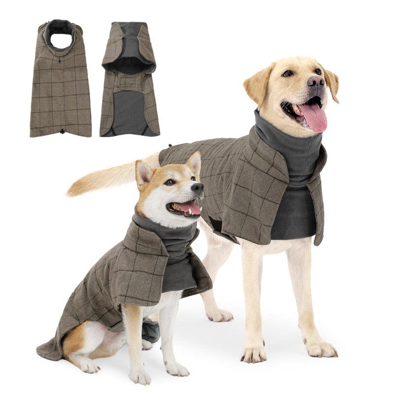 Dogs and Cats Boutique 5 Dog Cotton Clothing British Style Dog Suit Vest Cold-proof Warm Dog Clothes Dog Cloak (To Get Done)