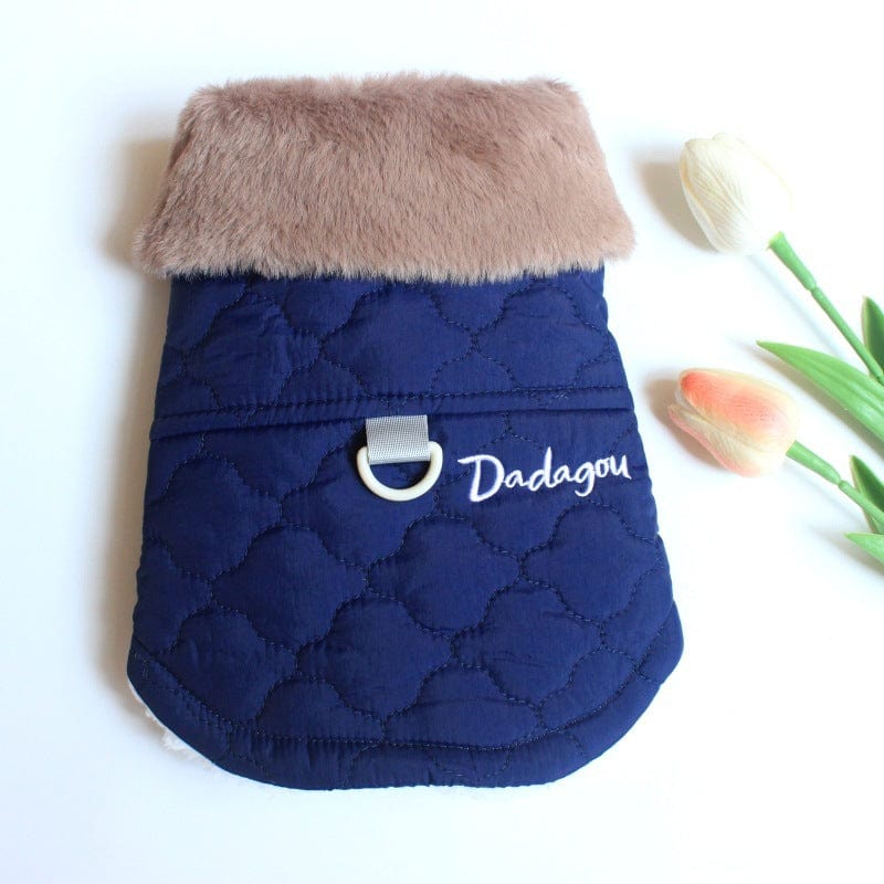 Dogs and Cats Boutique 5 Navy Blue / L All-Weather Fur-Lined Dog Jacket