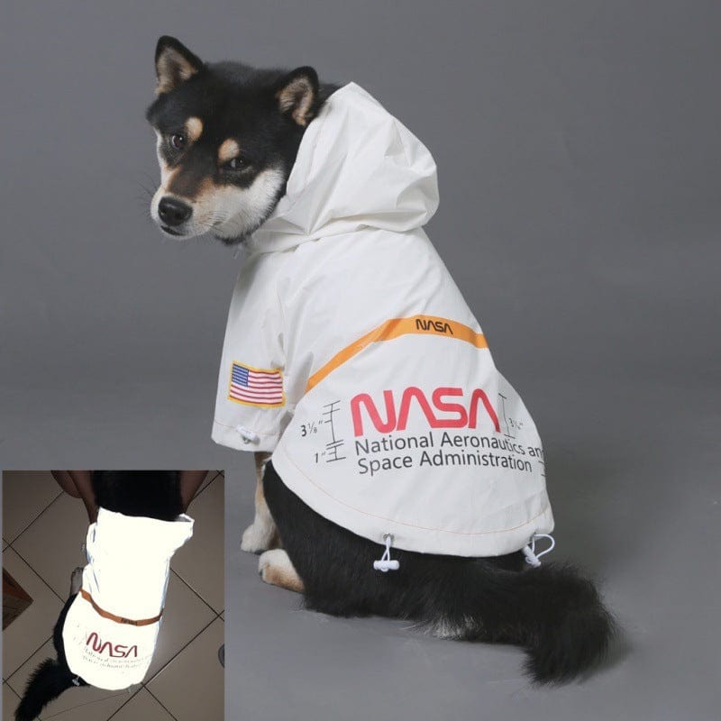 Dogs and Cats Boutique 5 Tide Brand Windproof Rainproof Reflective Space Suit Pet Raincoat (To Get Done)