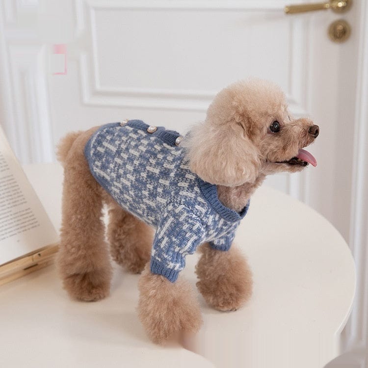 Dogs and Cats Boutique 6 Autumn And Winter Pearl Sweater Cardigan Pet Clothes (To Get Done)