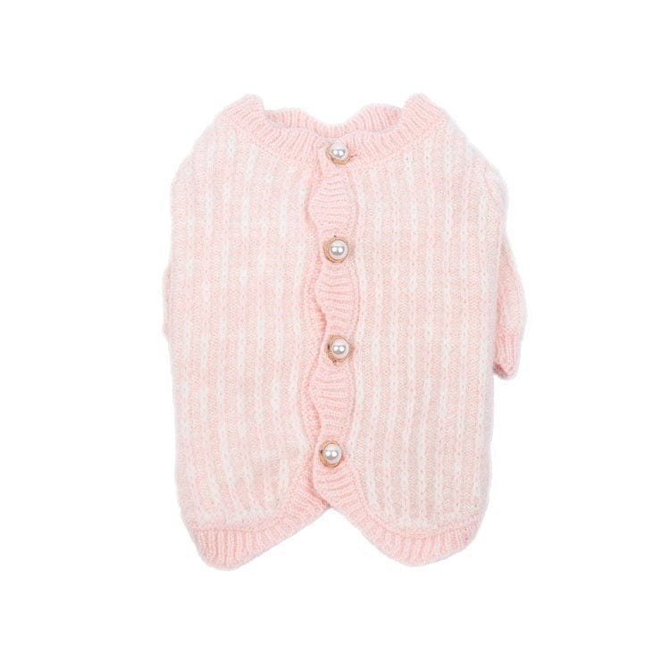 Dogs and Cats Boutique 6 Autumn And Winter Pearl Sweater Cardigan Pet Clothes (To Get Done)