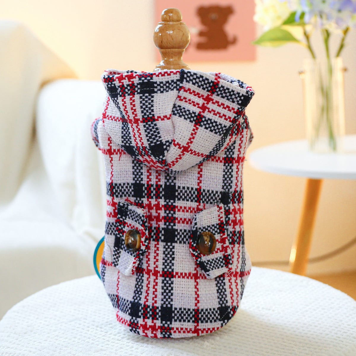 Dogs and Cats Boutique 6 Autumn And Winter Warm Red Plaid Trench Coat (To Get Done)