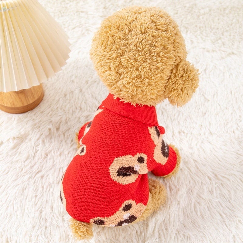 Dogs and Cats Boutique 6 Bear Print Pet Sweater