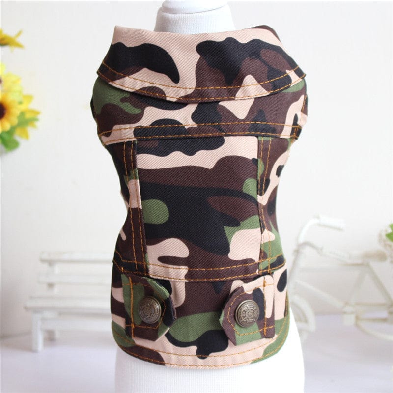 Dogs and Cats Boutique 6 Camouflage Big Flower / L Pet Clothes Autumn And Winter Camouflage Vest (To Get Done)