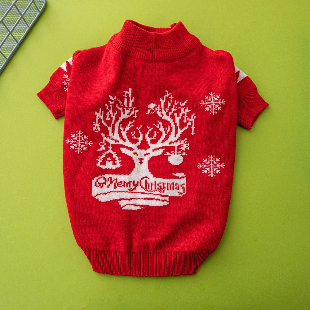 Dogs and Cats Boutique 6 Christmas Tree / L Christmas Tree Elk Christmas Dog Sweater (To Get Done)