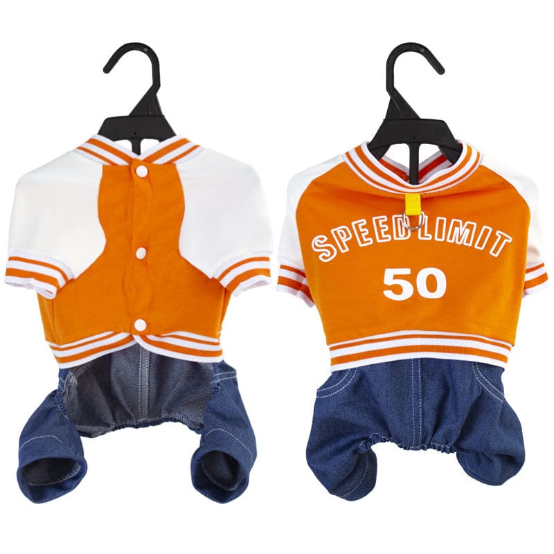 Dogs and Cats Boutique 6 Orange / 2XL Speed Limit Pet Sports Jumpsuit