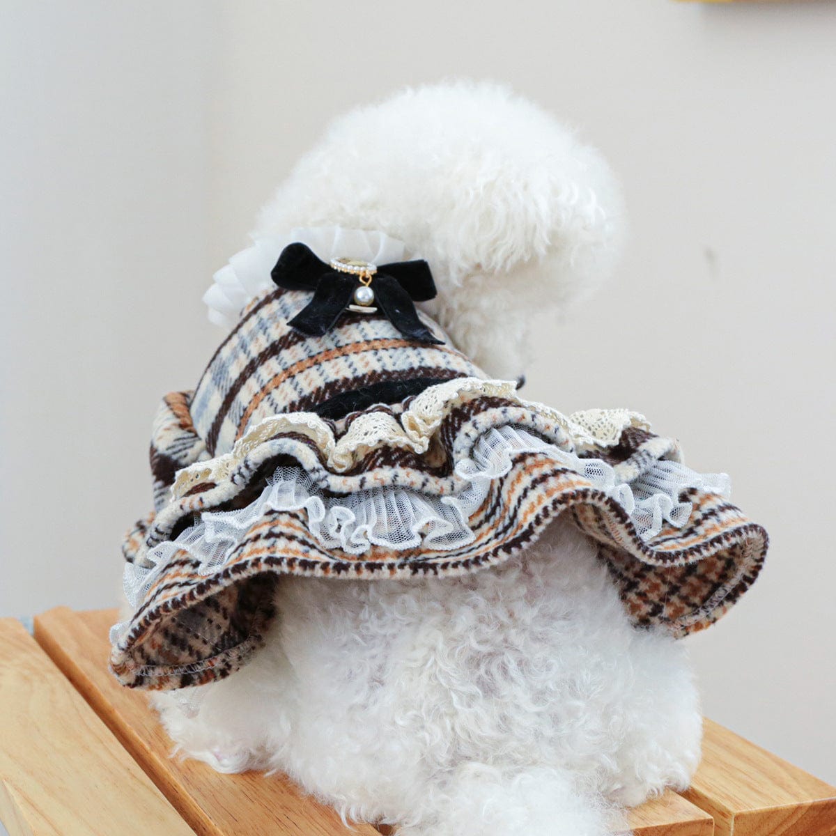 Dogs and Cats Boutique 6 Pet Clothes Dog Cat Clothing Clothing Autumn And Winter Maillard Woolen Skirt (To Get Done)