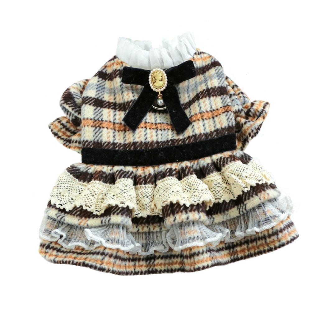 Dogs and Cats Boutique 6 Pet Clothes Dog Cat Clothing Clothing Autumn And Winter Maillard Woolen Skirt (To Get Done)