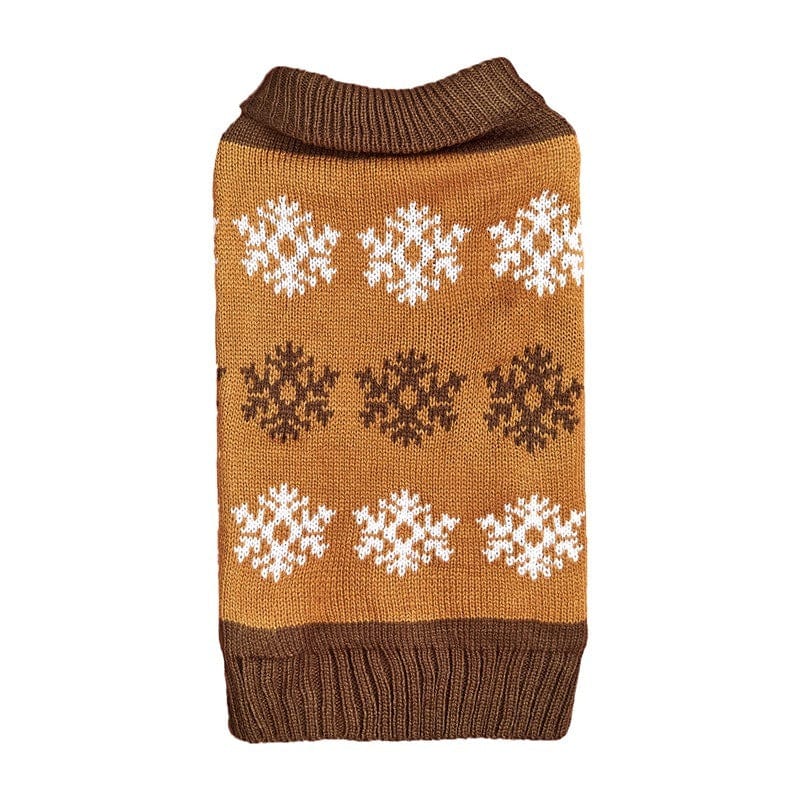 Dogs and Cats Boutique 6 Snowflake Brown Gray Autumn And Winter New Dog Christmas Sweater (To Get Done)