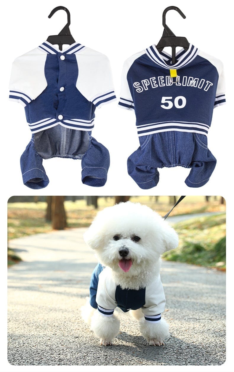 Dogs and Cats Boutique 6 Speed Limit Pet Sports Jumpsuit