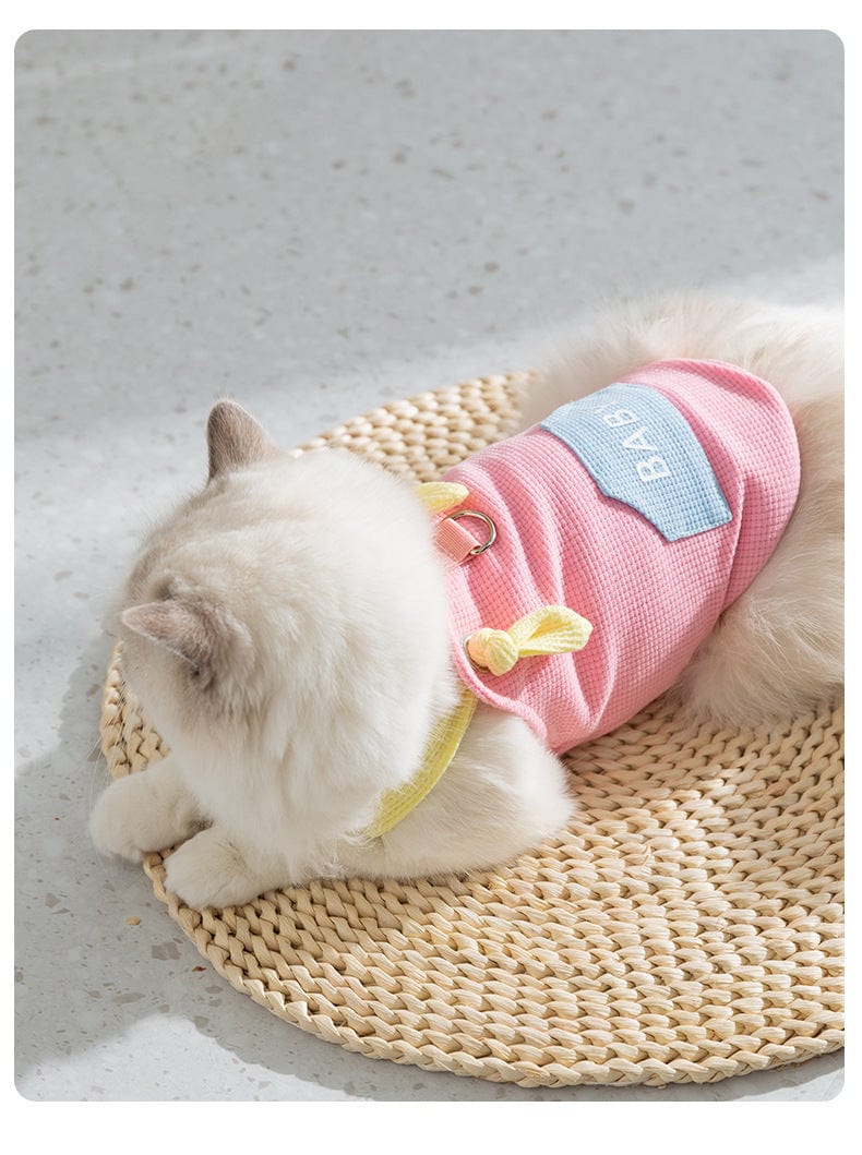 Dogs and Cats Boutique 6 Spring And Autumn Cat Macaron Pocket Traction Sling Clothes (Tog Get Done)