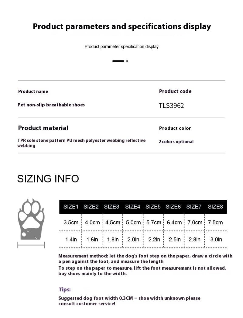 Dogs and Cats Boutique 7 Dog Shoes Breathable Anti-dirty (To Get Done)