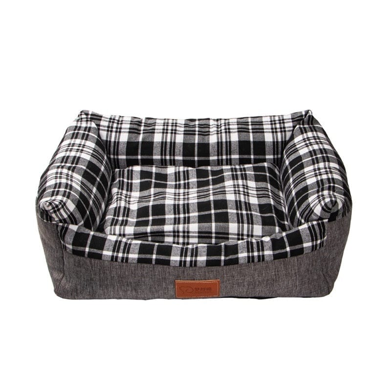 Dogs and Cats Boutique 9 Dark Gray / S PlaidPaws Pet Bed Lounger