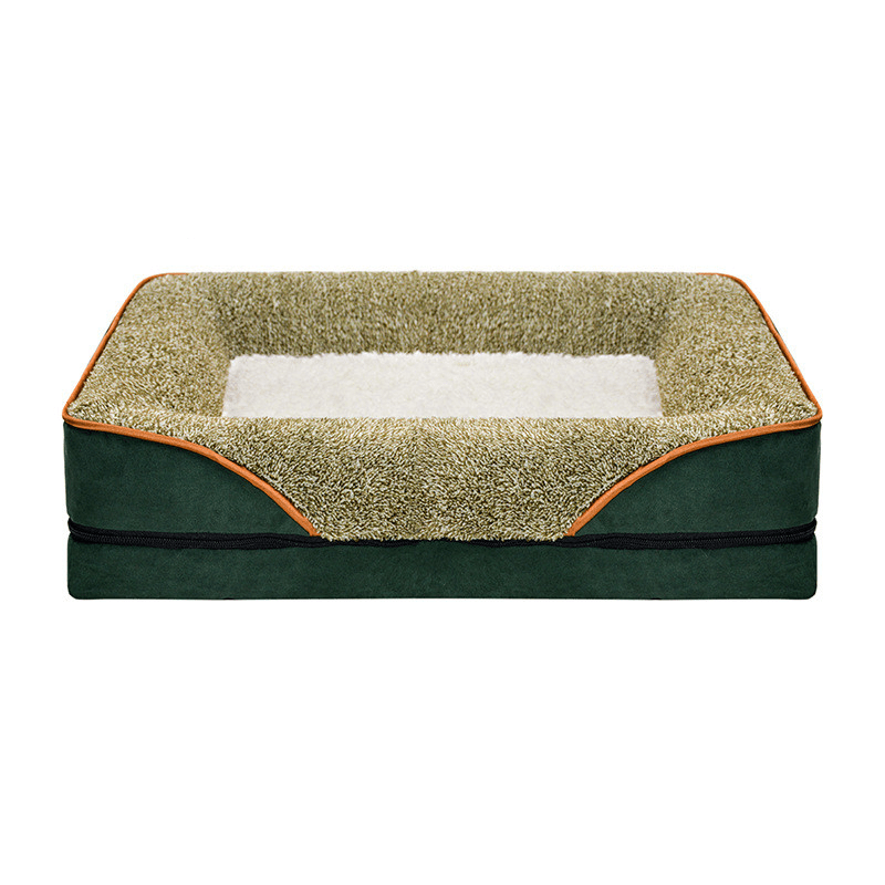 Dogs and Cats Boutique 9 Dark Green White / S Pet Supplies Square Sofa Bed Dog Kennel Cat Litter Pet Pad (To Get Done)