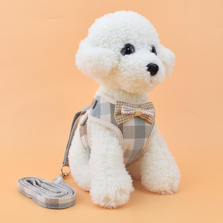 Dogs and Cats Boutique 11 Blue white gray grid / M Plaid Soft Mesh Dog Harness