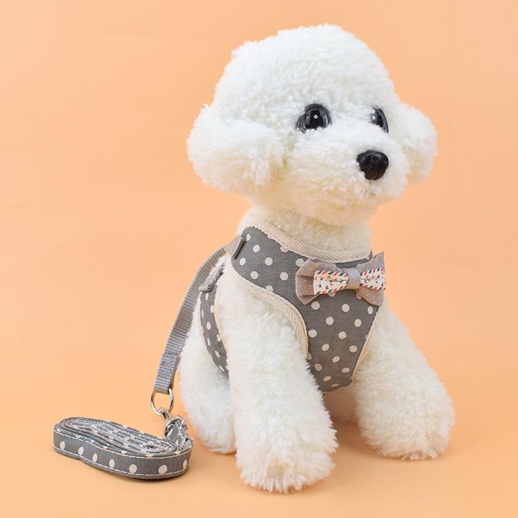 Dogs and Cats Boutique 11 Gray wave dots / M Plaid Soft Mesh Dog Harness