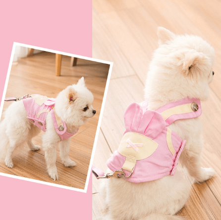 Dogs and Cats Boutique 11 Maca pink / M Beauty Walking Harness Set