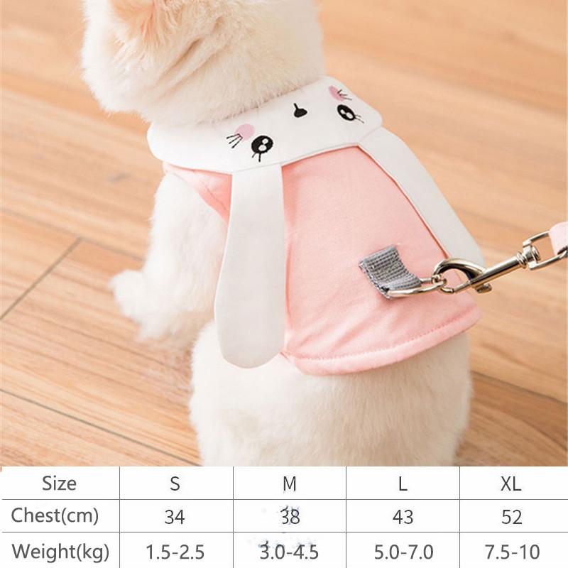 Dogs and Cats Boutique 11 Pink Rabbit Harness Set