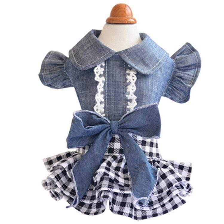 Dogs and Cats Boutique 2 Blue / XS Princess Bow Skirt Teddy Dress