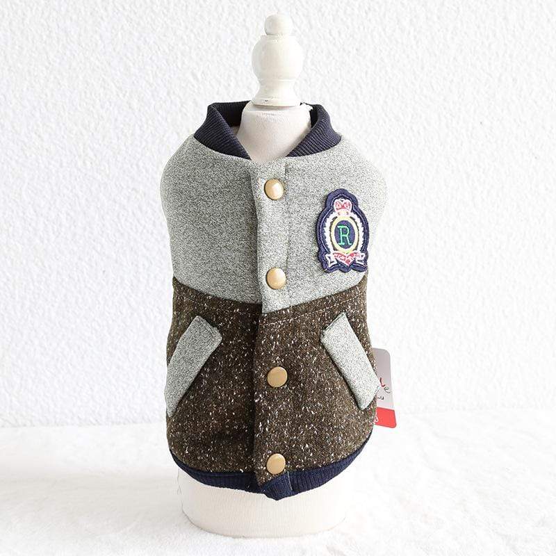 Dogs and Cats Boutique 2 Brown / XS Baseball Dog Coat