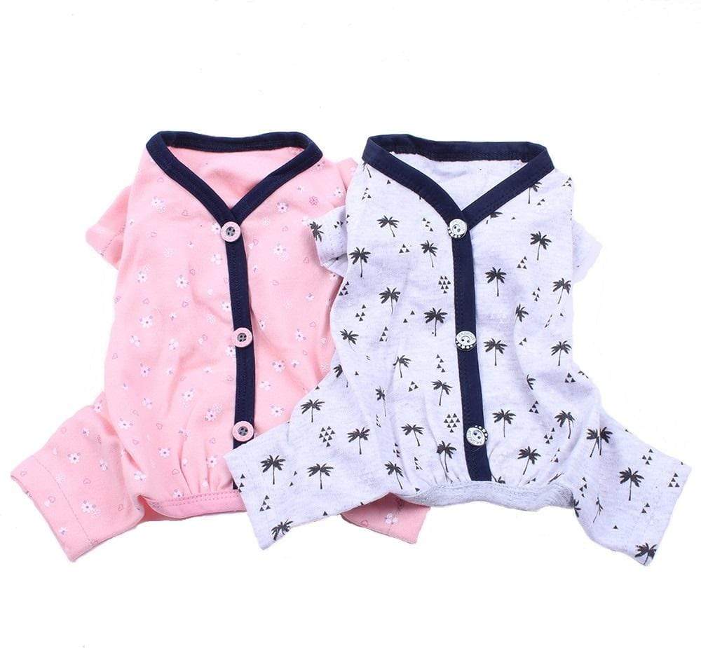 Dogs and Cats Boutique 2 Leaf Printed Dog Jumpsuit