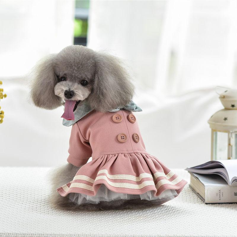 Dogs and Cats Boutique 2 Pink / L Button Front Ruffle Dress