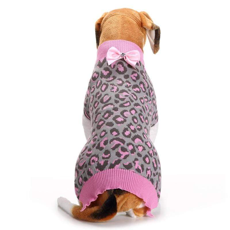 Dogs and Cats Boutique 2 Pink Leopard Bow Sweater