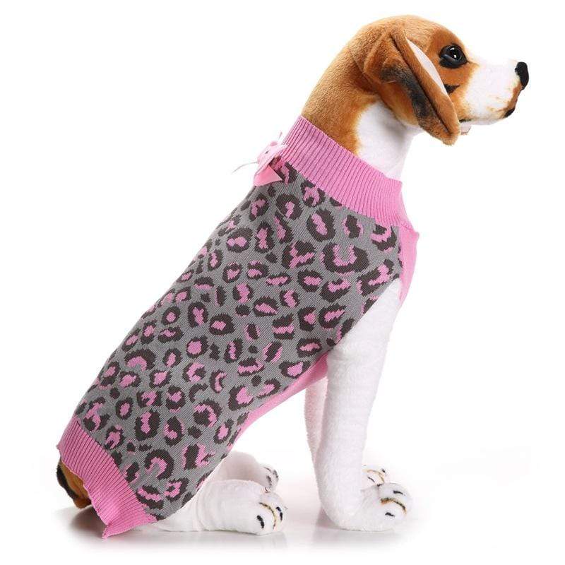 Dogs and Cats Boutique 2 Pink Leopard Bow Sweater