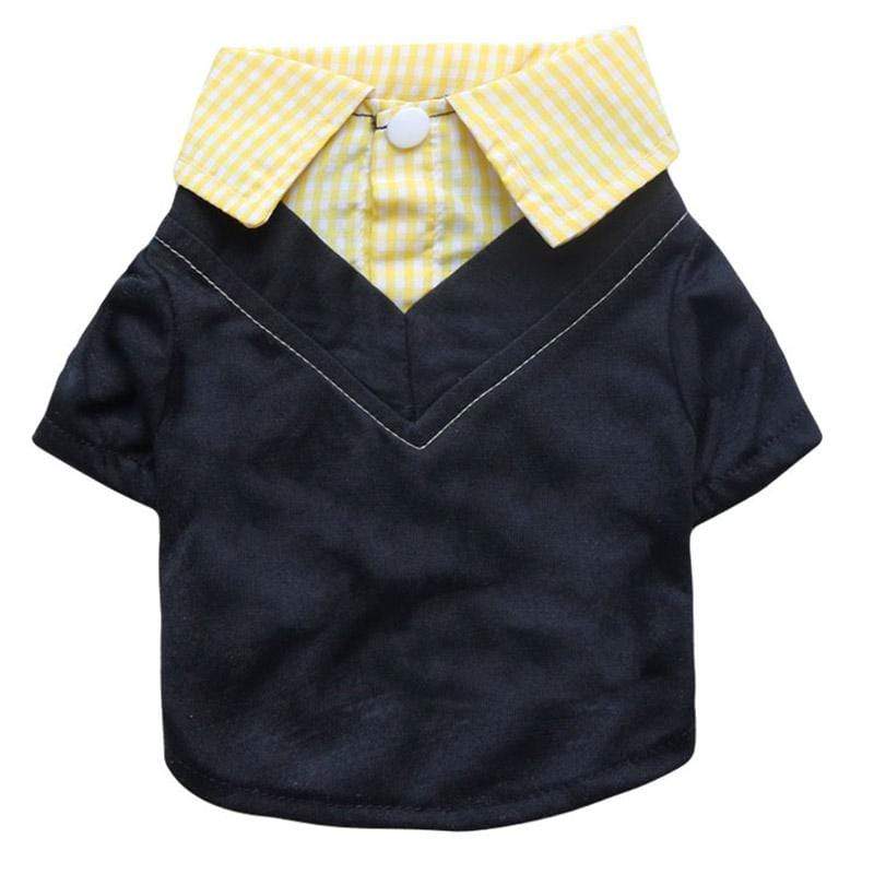 Dogs and Cats Boutique 2 Yellow / M Plaid Collar Dog Shirt