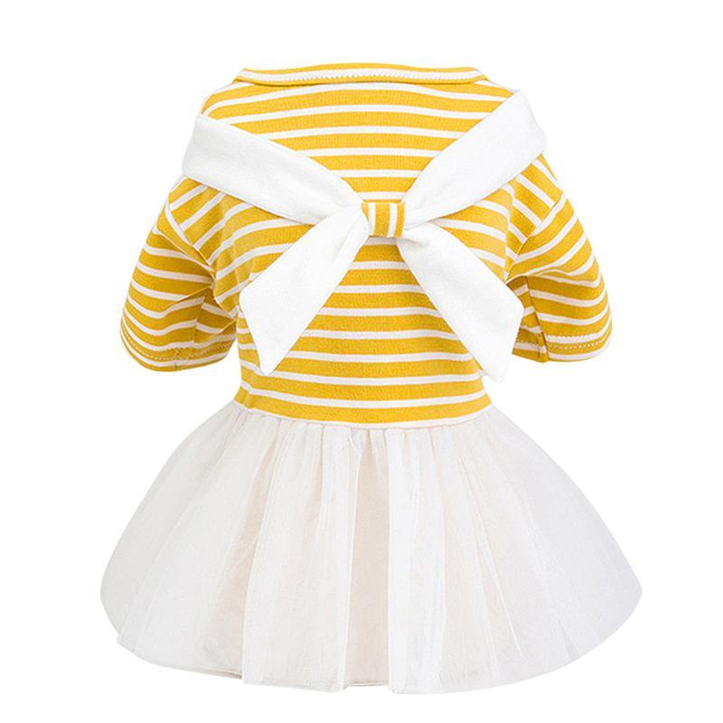 Dogs and Cats Boutique 2 Yellow / XS White Bowtie Dog Dress