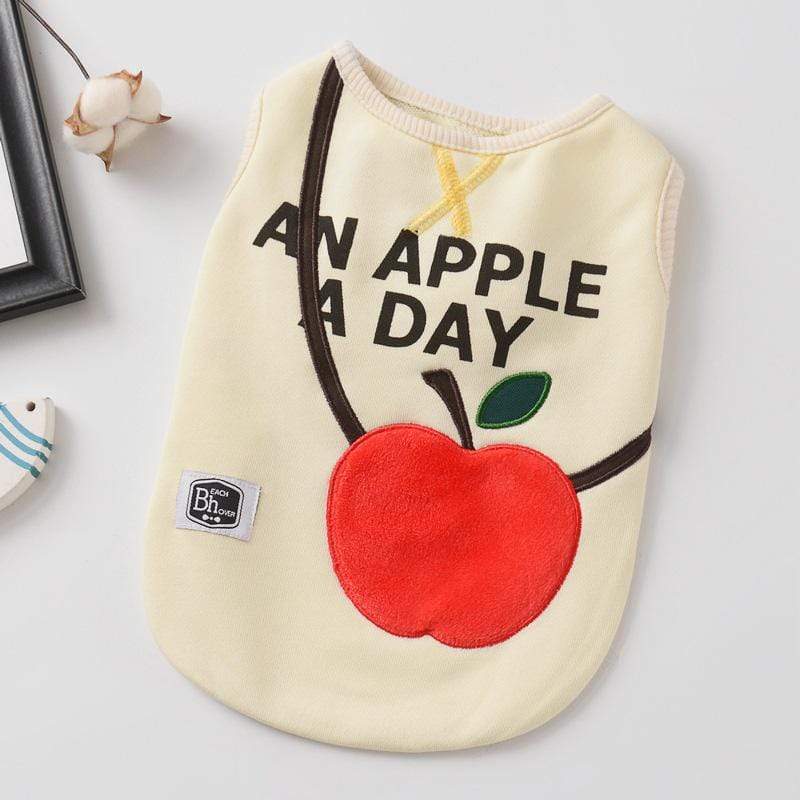 Dogs and Cats Boutique 3 Beige / L An Apple A Day Vest