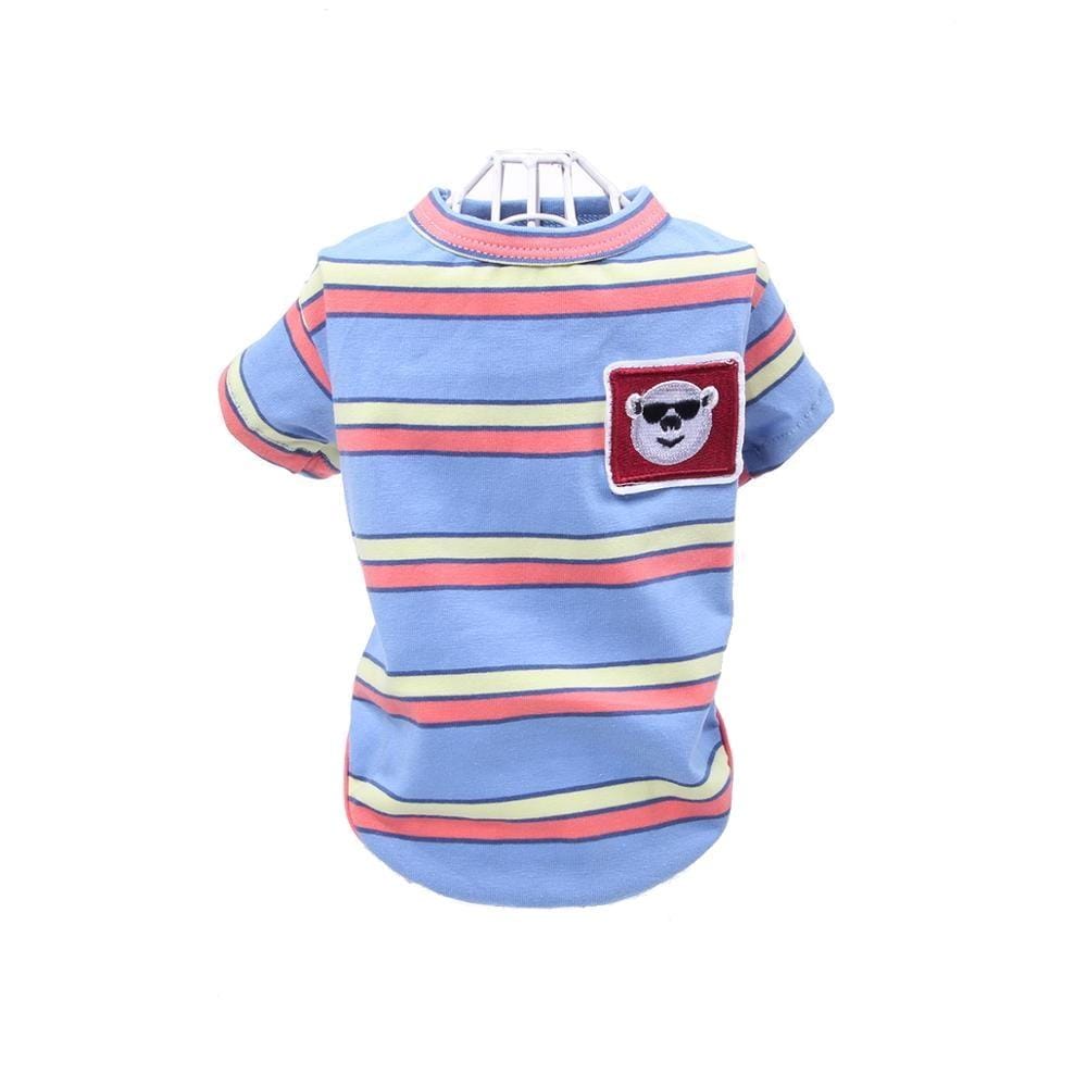 Dogs and Cats Boutique 3 Blue / M Bear Striped Pet T-Shirt