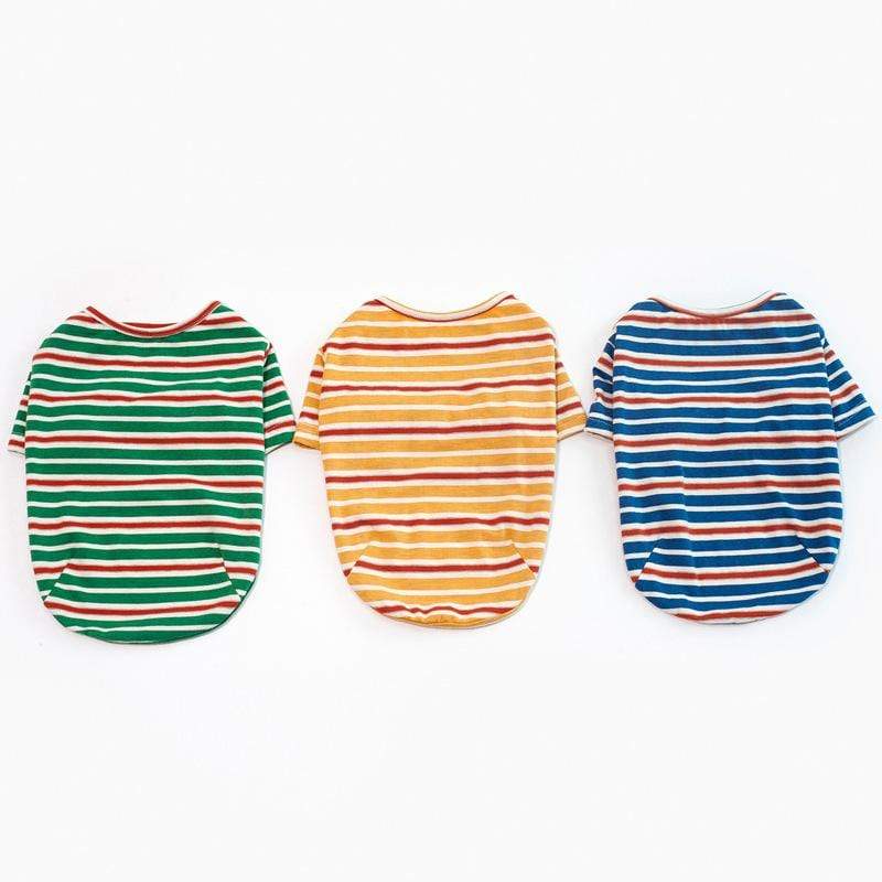 Dogs and Cats Boutique 3 Cute Pet Striped T-shirt