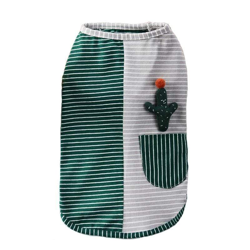 Dogs and Cats Boutique 3 Green / XS Cactus Striped Knitted Dog Vest