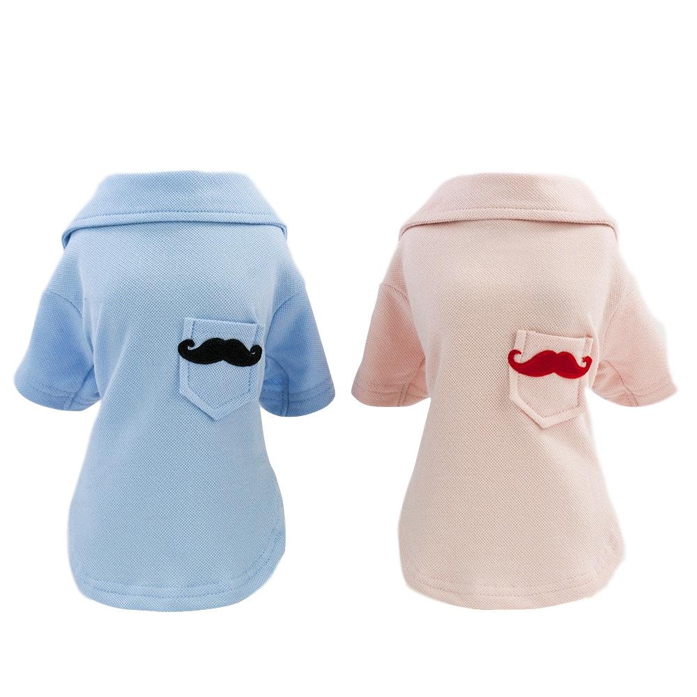 Dogs and Cats Boutique 3 Mustache Embroidered Dog T-Shirt