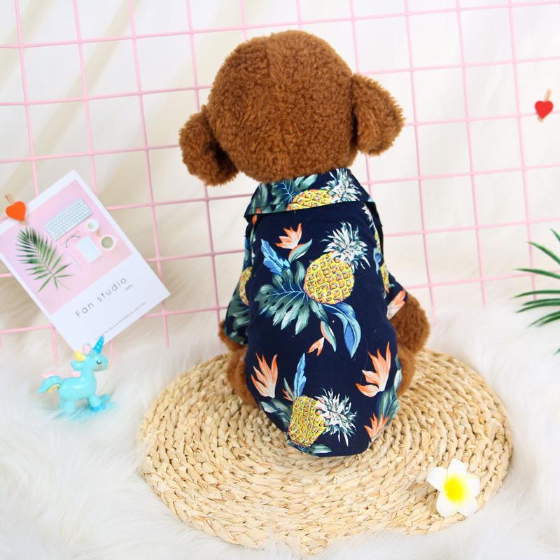 Dogs and Cats Boutique 3 Navy Blue / XS Teddy Hawaiian Small Dog Shirt